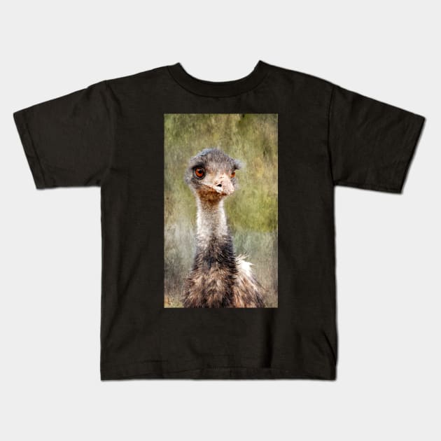 Portrait of an Emu Kids T-Shirt by AlexaZari